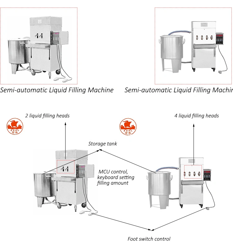 Semi-Automatic Carbonated Drink Cosmetics Liquid Detergent Liquid Filling Machine