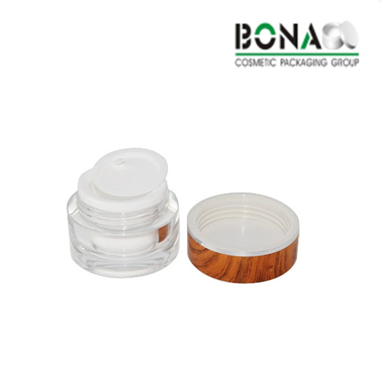 High quality/High cost performance  15g 30g 50g 60g 80g 100g White Cosmetic Acrylic Jar with Bamboo Cap