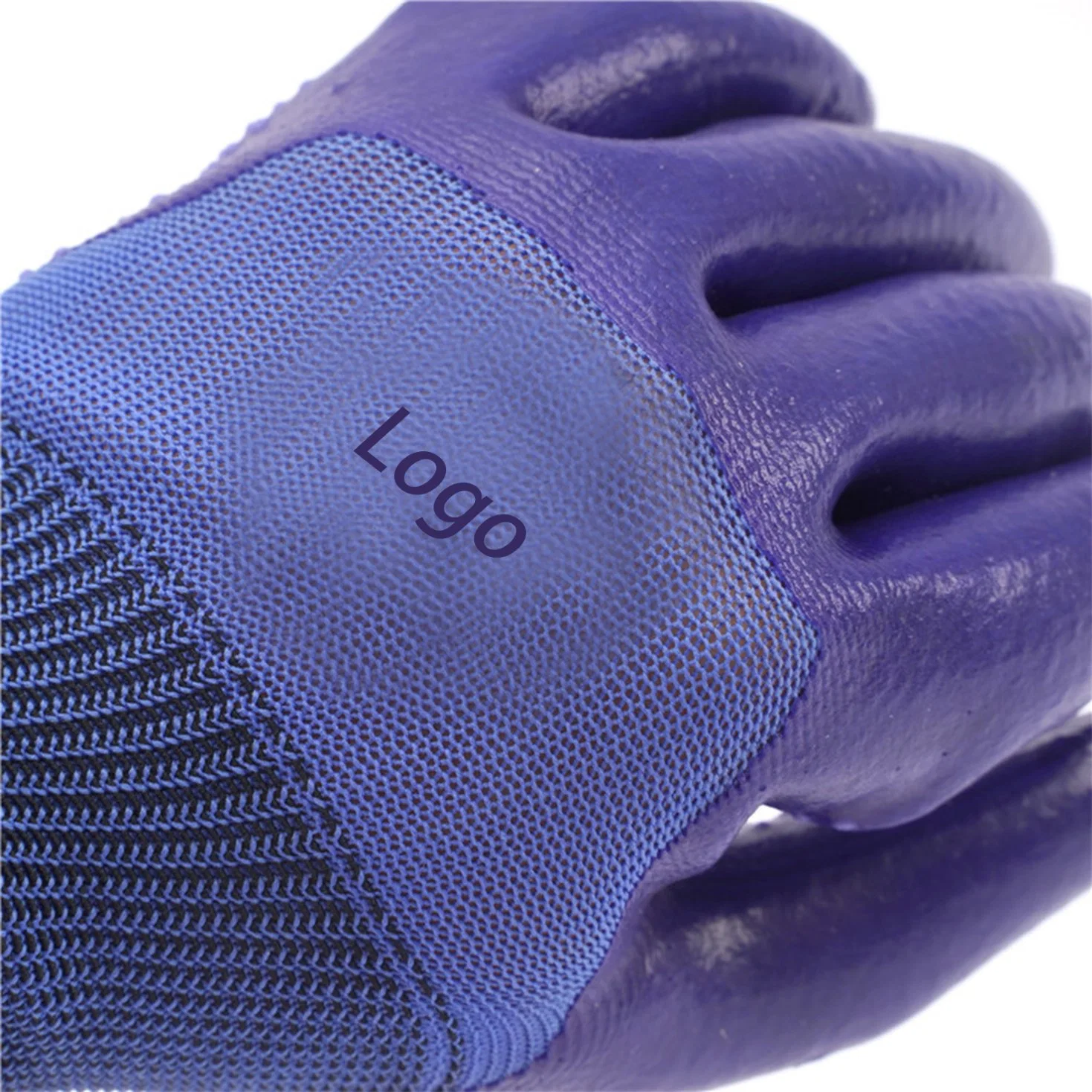 Custom Made Anti-Slip Protective Full Dipping PVC Coated Working Gloves General Purpose Work Safety Gloves with PVC Dots