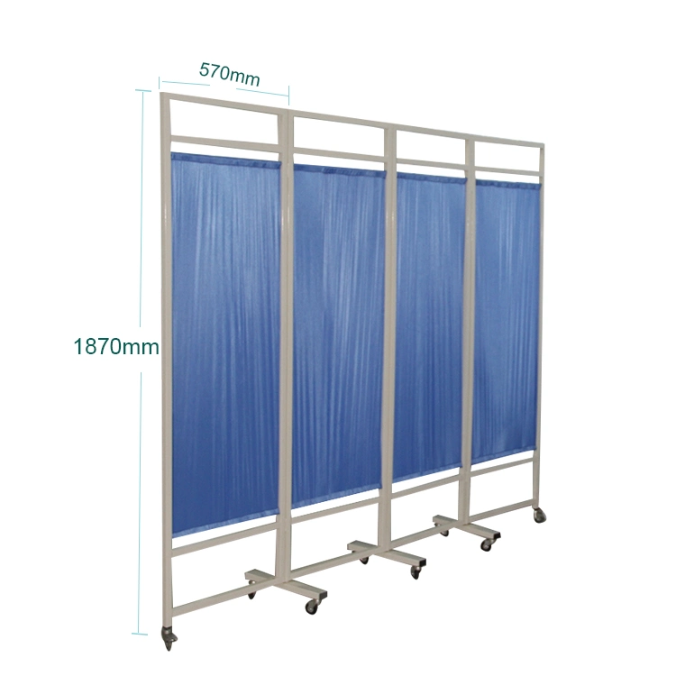 CE and ISO Hospital Bed Screen/Ward Folding Curtain 4 Folding Screen