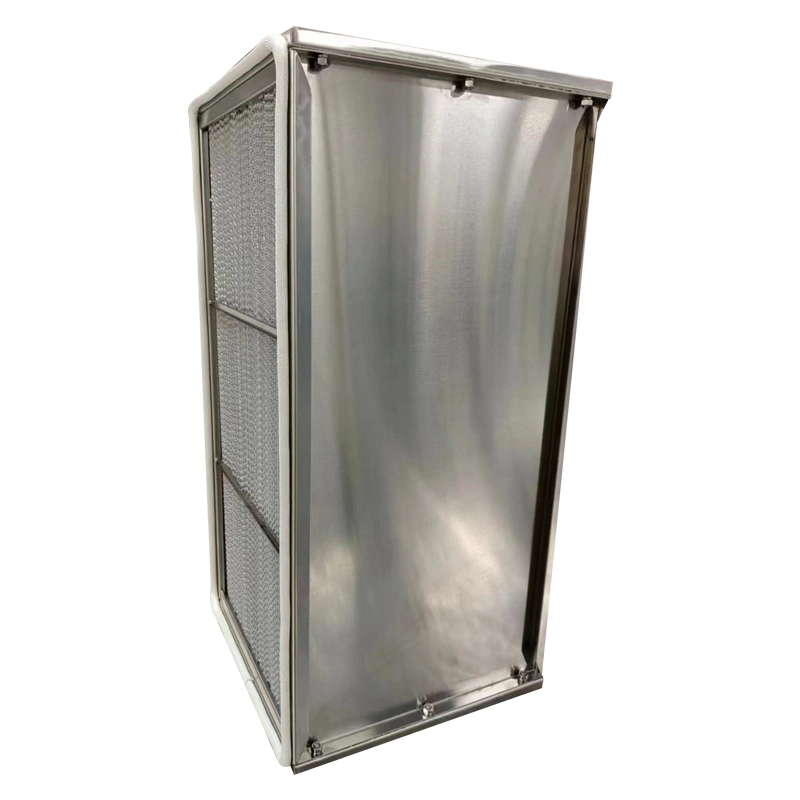 China Shandong Manufacturers Double Header 304 Stainless Steel Frame 350&ordm; C High Temp HEPA Filter