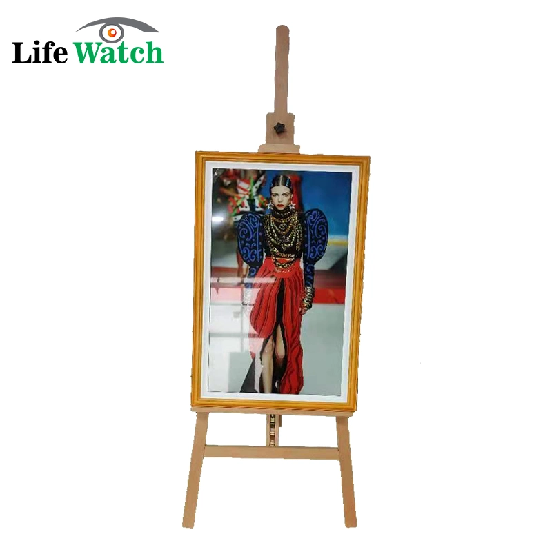 65 Inch Wooden Photo Frame Digital Signage Android System for Art Exhibition