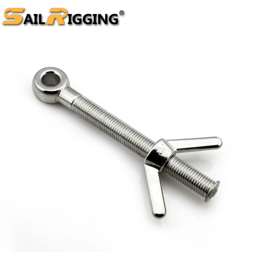 Stainless Steel Long Shank Wing Nut Eye Bolt