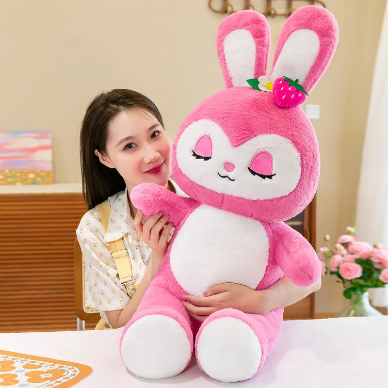 Wholesale/Supplier Customization Girl Birthday Gift Cute Strawberry Rabbit Sitting Plush Toy