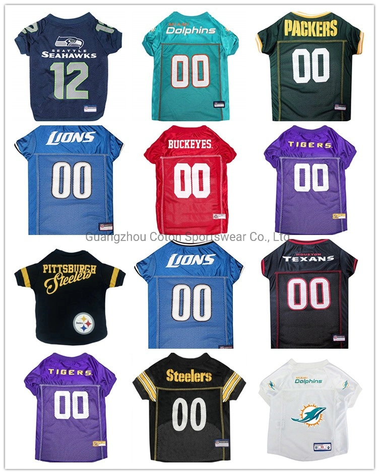 Sulimation Printing Haustiere erste Haustier Zubehör San Francisco 49ers NFL Chicago Bears Mesh Jersey für Hunde Katzen