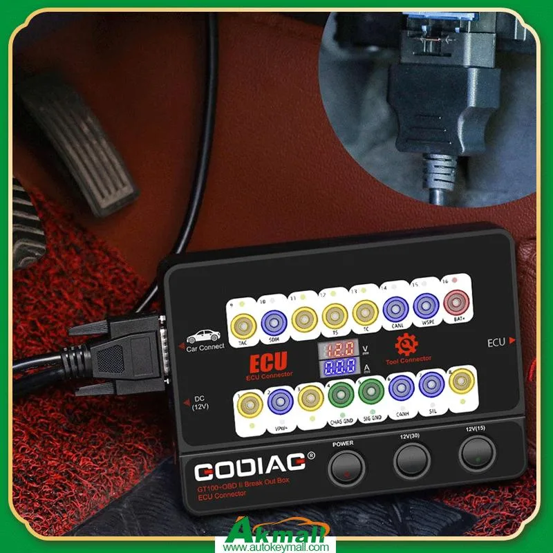 Godiag Gt100+ Gt100 PRO Obdii Breakout Box ECU Bench Connector with Electronic Current Display