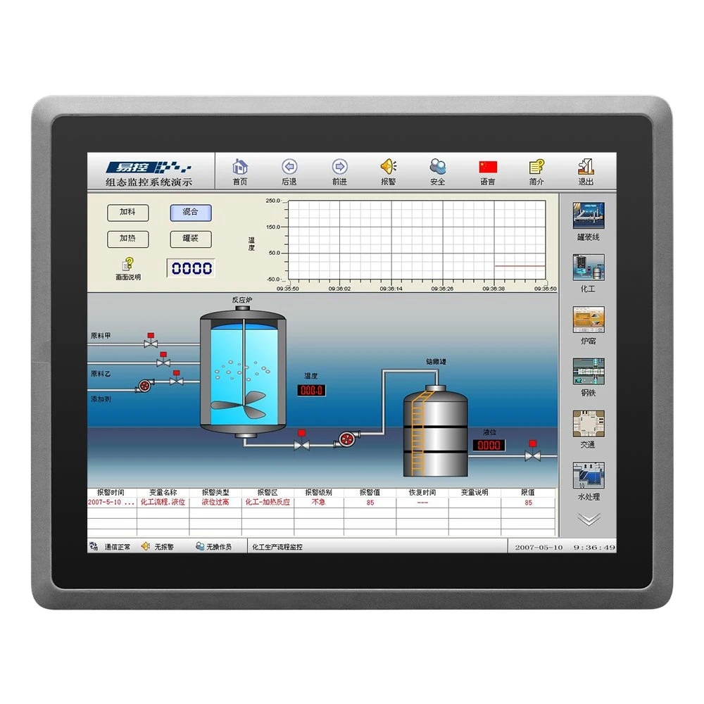 Support 9V-36V 15 Inch Pcap Touch Screen Embedded All in One Panel PC Industrial Personal Computer