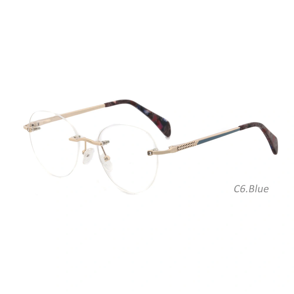 Metal Glasses for Women Rimless Optical Frame Italy Design Eyewear