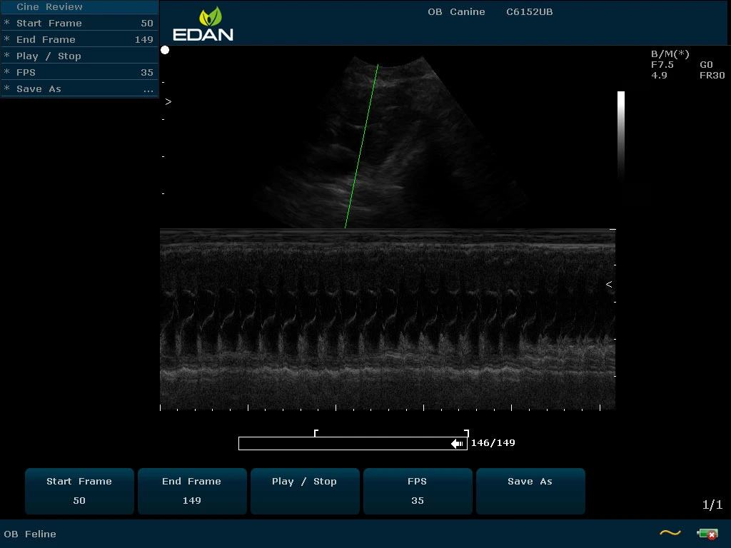 Edan U2 Veterinary Trolley Ultrasound Machine con Convex/Linear/Transvaginal Transducer