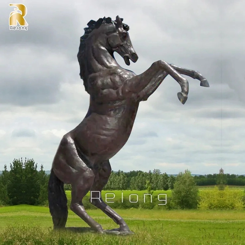 Classique en plein air de haute qualité en métal Jardin Parc Décoration Grand Bronze Coulée Sautant Cheval Sculpture Fabricant