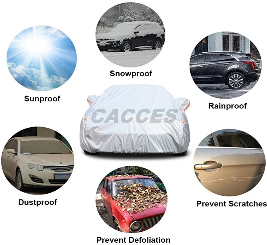 6 capas PEVA Alquiler de cubrir todas las condiciones meteorológicas Cacces impermeable al por mayor de la fábrica de Sedan,SUV,MPV, Moto cubre XS/S/M/L/XL/XXL anti UV,Cero,Lluvia nieve polvo sol