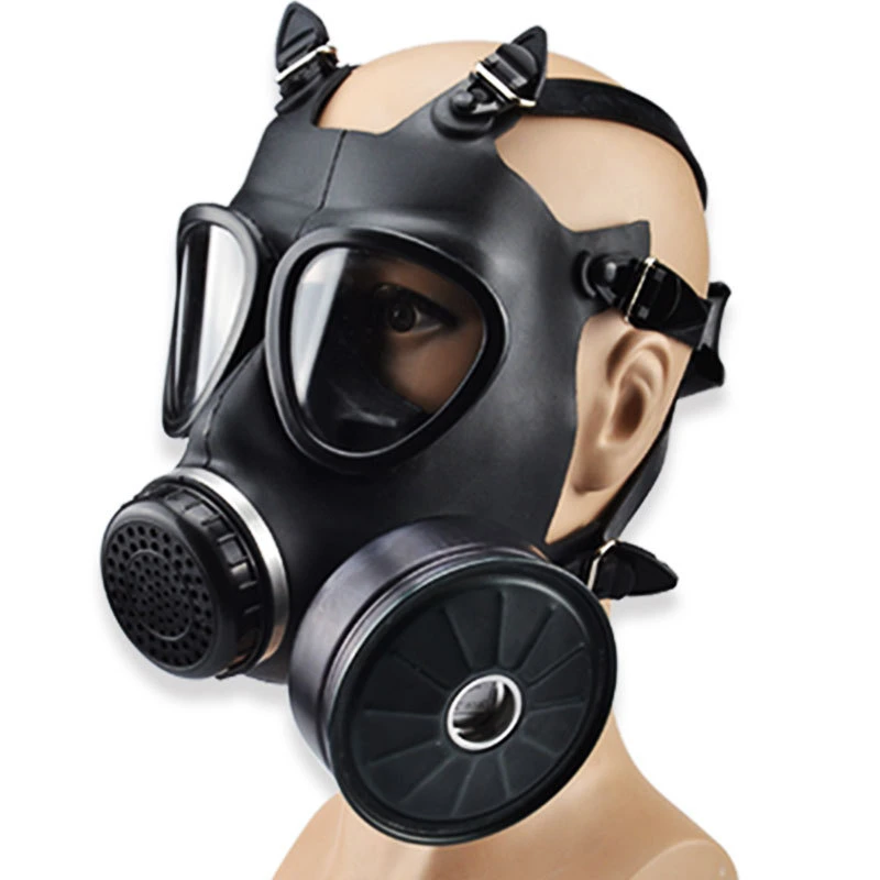 Masque chimique à gaz militaire à visage complet de haute qualité avec masque unique Filtre à charbon actif