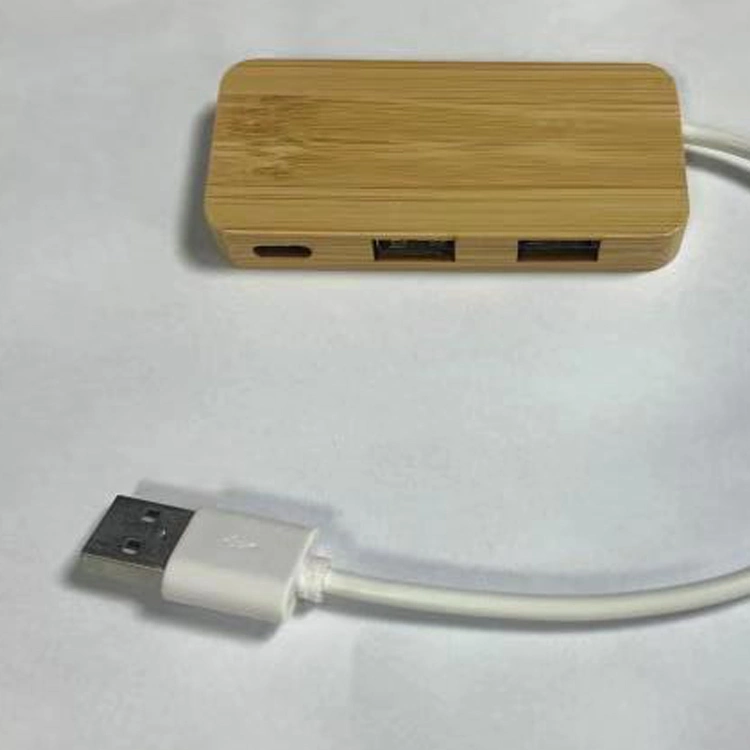 Nouvelle arrivée 3 en 1 Concentrateur USB en bambou Station d'accueil charge Ethernet Concentrateur USB 3.0 HUB USB de type C Commerce de gros