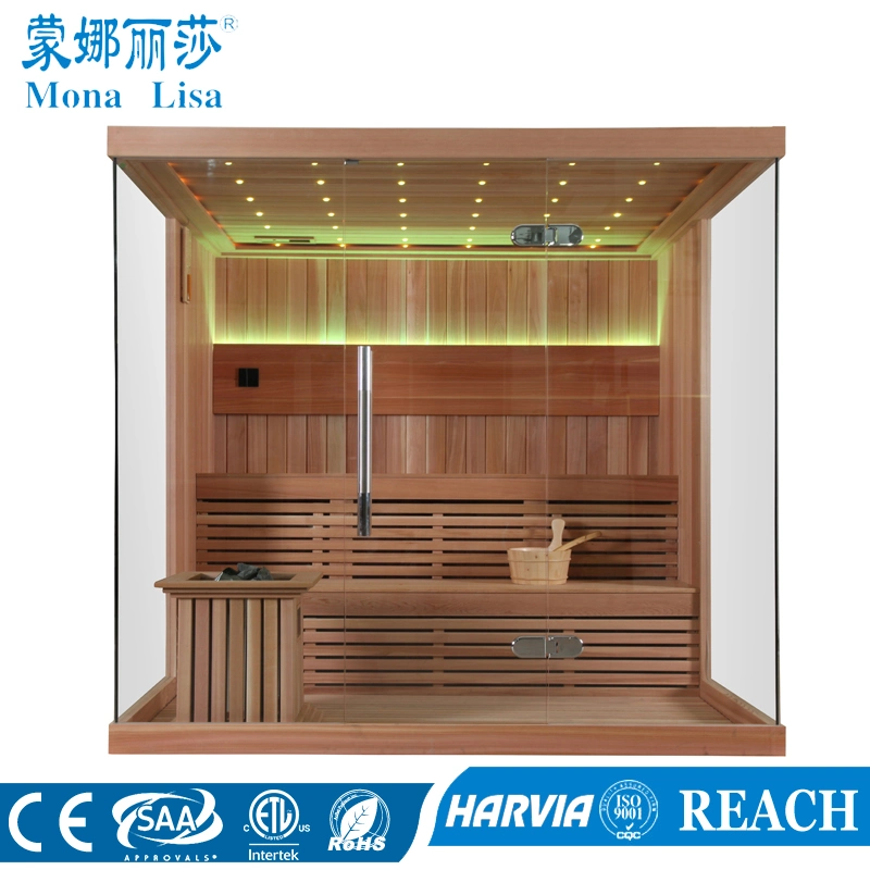 Two-Meter High 3-4 People Capacity Wooden Dry Sauna Room (M-6042)