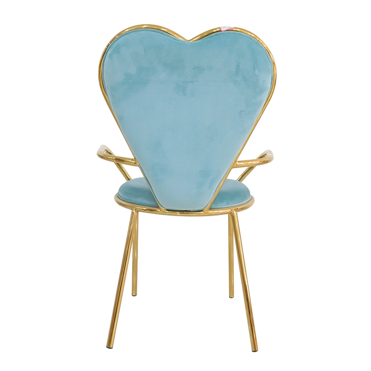 Wholesale/Supplier Home Furniture Hotel Restaurant Metal Frame Blue Velvet Fabric Wedding Chair