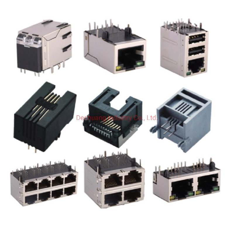 Módulos magnéticos Ethernet Gigabit de puerto único pcb power femenino impermeable CAT5 CAT6un Adaptador de Jack conector RJ45