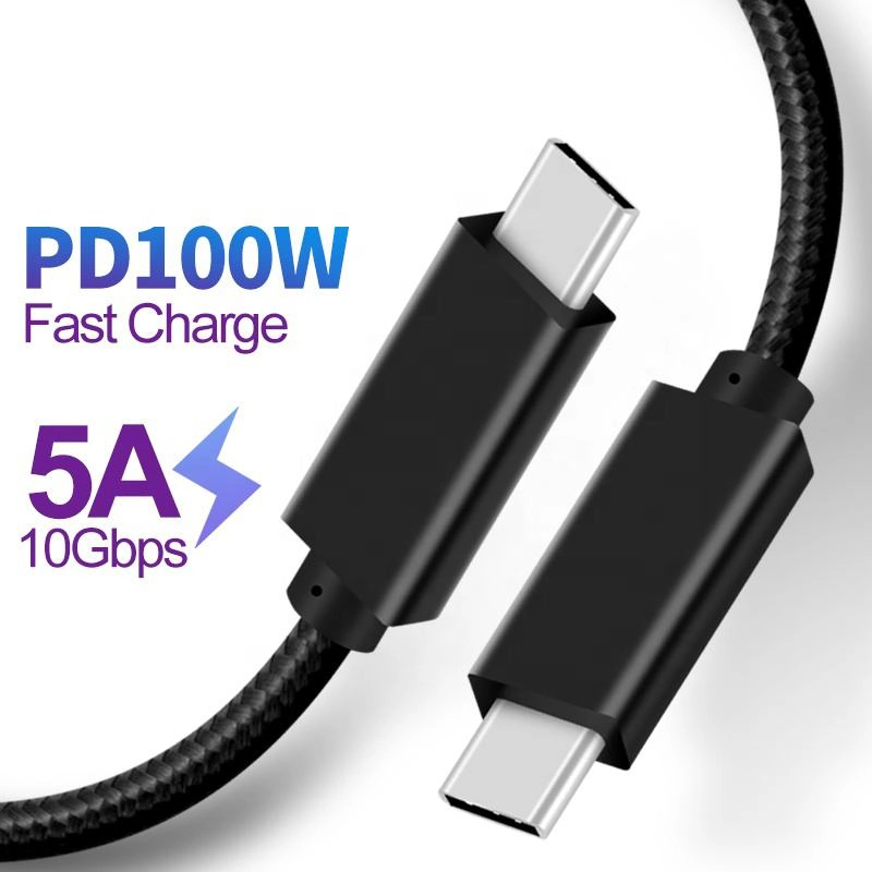 100W Charging Data Sync Audio Adapting USB C to USB C Cable