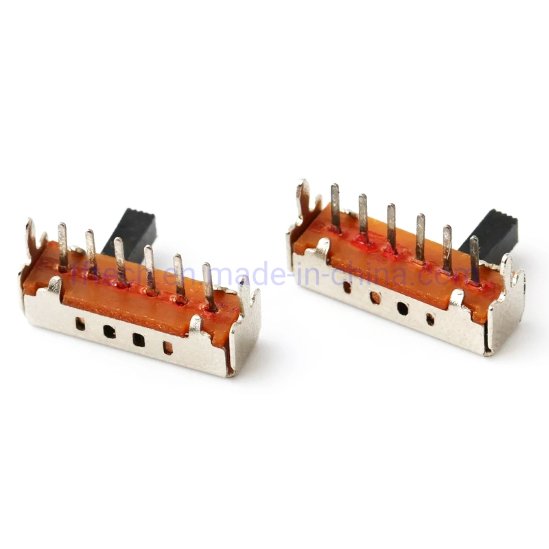 Fabricante China Sk-14D01 a través del agujero en ángulo recto PC Pin 0,3 a 30VDC Sp4t 4posiciones Conmutador selector Mini