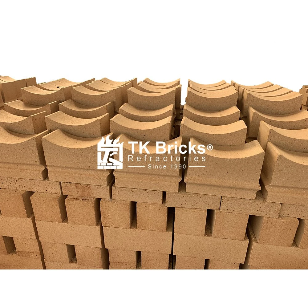 Tk Bricks Low Price Casting Large Size Low Porosity Curved Fire Clay Brick for Glass Furnace