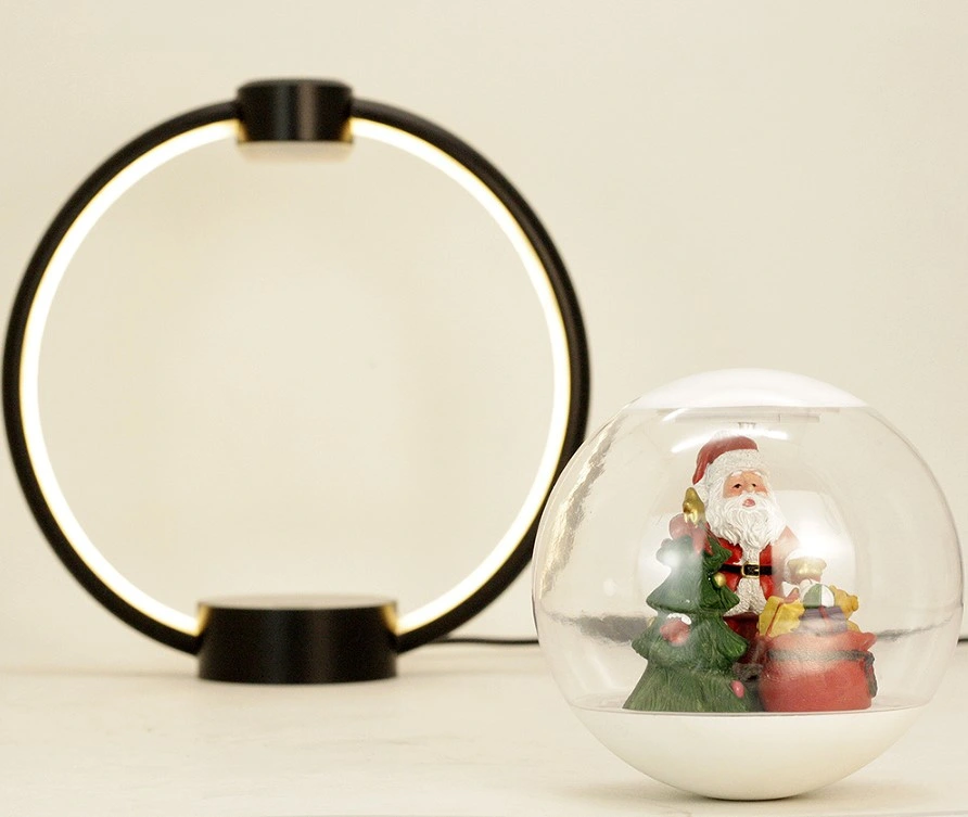 Nuevo Creative Round Metal Magnetic Levitation Navidad Light Ball Regalo Decoración