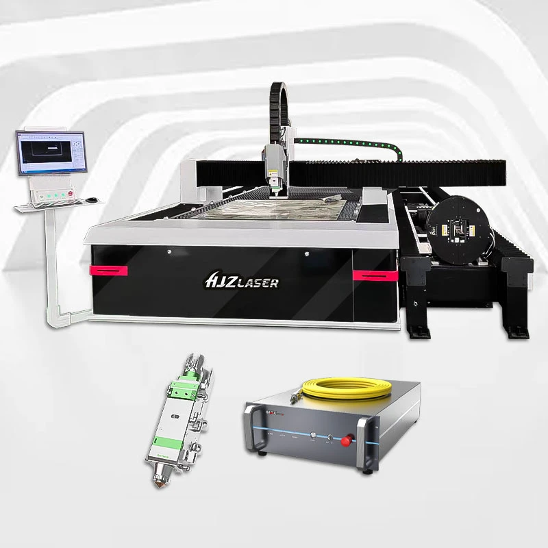 Corte a laser de folha de precisão de alta velocidade com metal e fibra de tubo Máquina para tubos redondos e quadrados de 2000 W.