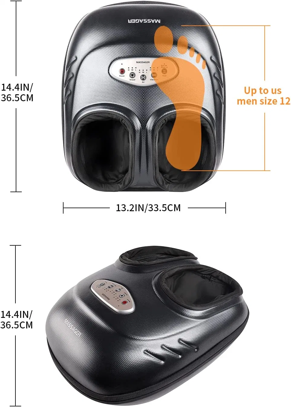 Shiatsu Foot Massager Machine with Soothing Heat, Deep Kneading Therapy, Air Compression, Improve Blood Circulation