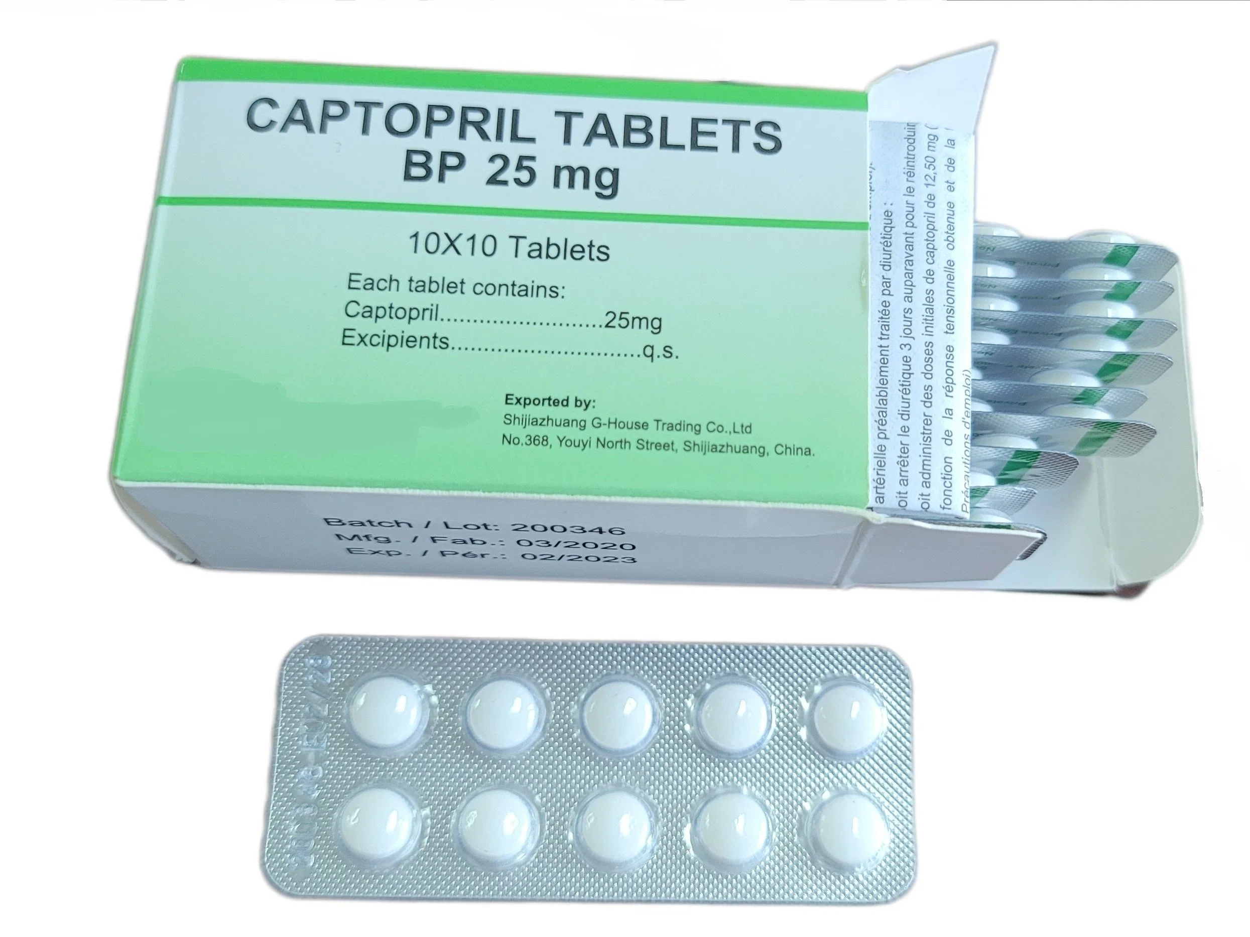 Captopril Tablets Antihypertensive Pharmaceutical Medicine