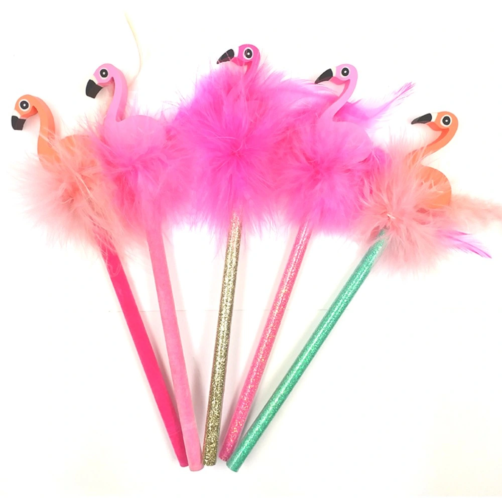 Popular Pink Flamingo Cute Wooden Hb Standard Carton Pencils for Children Personalize Pencil with Earser