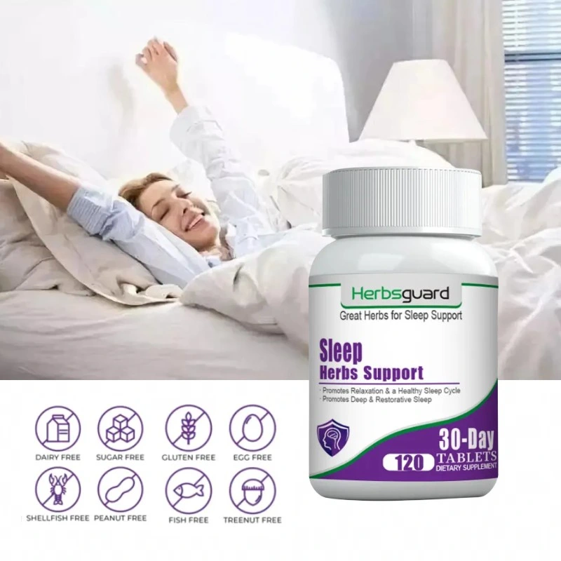 Private Label Sleep Herbs Support Sleep Supplements 100% Drug Free Sleep Aid for Adults