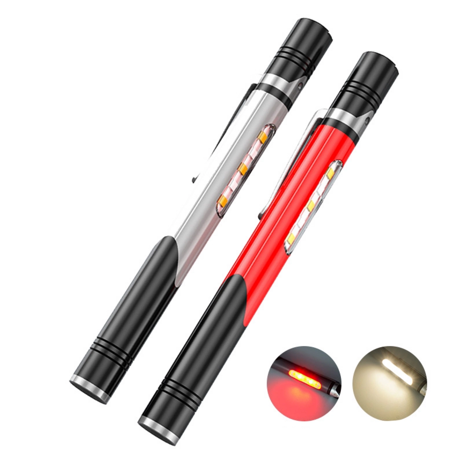 Professional CE RoHS Torch Flashing Lighting with Clip Aluminum Rechargeable Torche Inspection Medical Penlight Medical Xpg SMD LED Flashlight