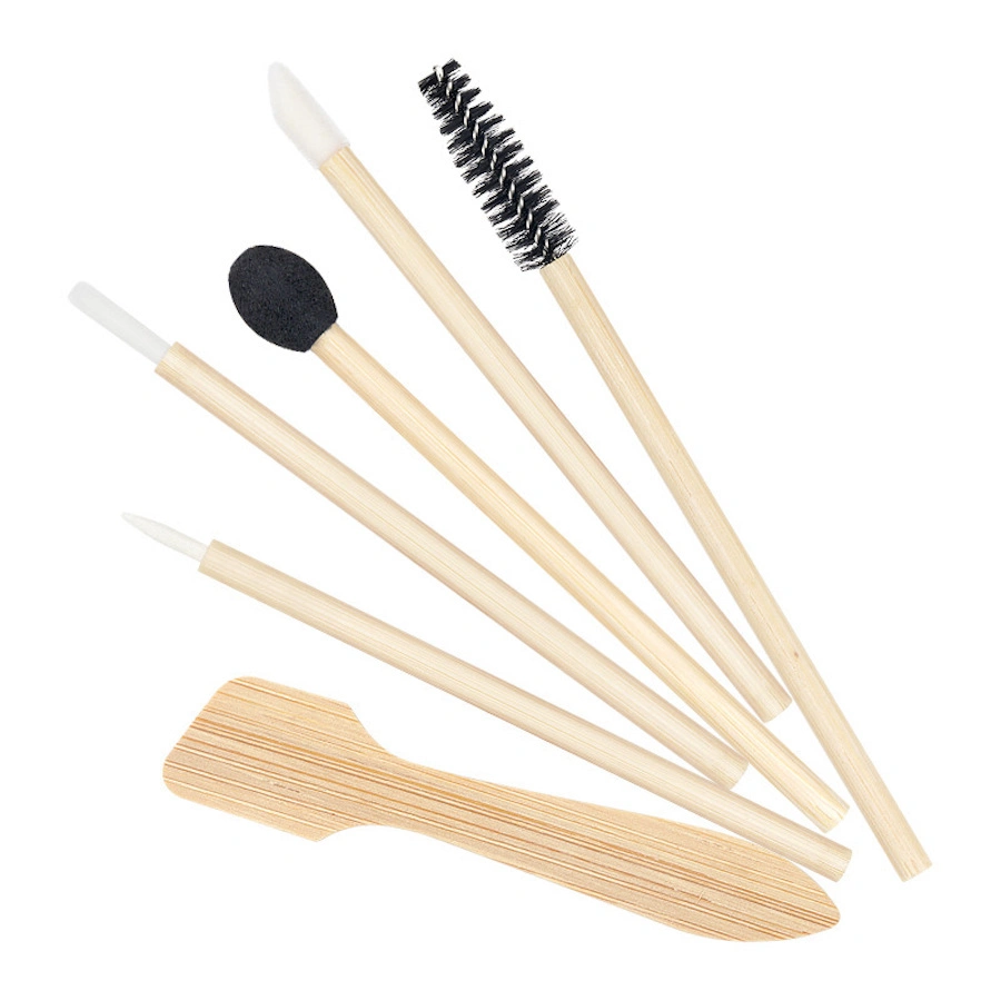 Wholesale/Supplier Eco Friendly and Recyclable Disposable Eyelash Lip Brush Eyebrow Eyeshadow Facial Mask Makeup Bamboo Brush