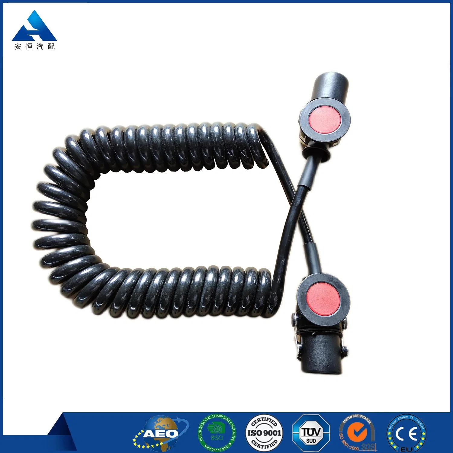 Truck Trailer Wire 7 Cores Seven Core Spring Coil Spiral Copper Power Cable Cable for Brake System Selling