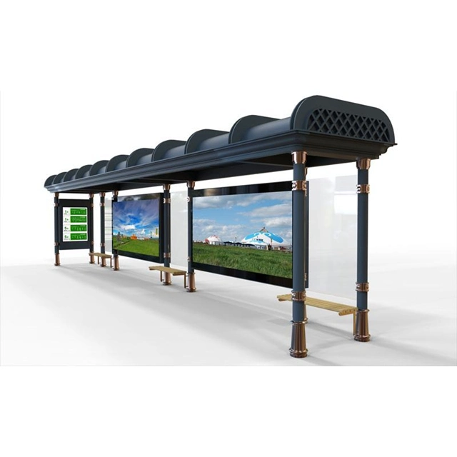 2022 New Design Bus Kiosk Simple Bus Shelter Manufacturer Intelligent Bus Stop