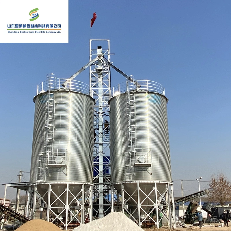 2022 Hot Sale 500 Ton Hopper Bottom Silo Corrugated Steel Assembly Wheat Corn Paddy Rice Grain Silo