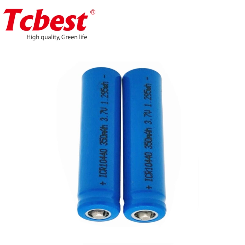Customized Design Mini Rechargeable Lithium Li Ion Battery 3.7V 350mAh Icr10440 Lithium Rechargeable Cylindrical Rechargeable Battery Icr10440 3.7V 350mAh