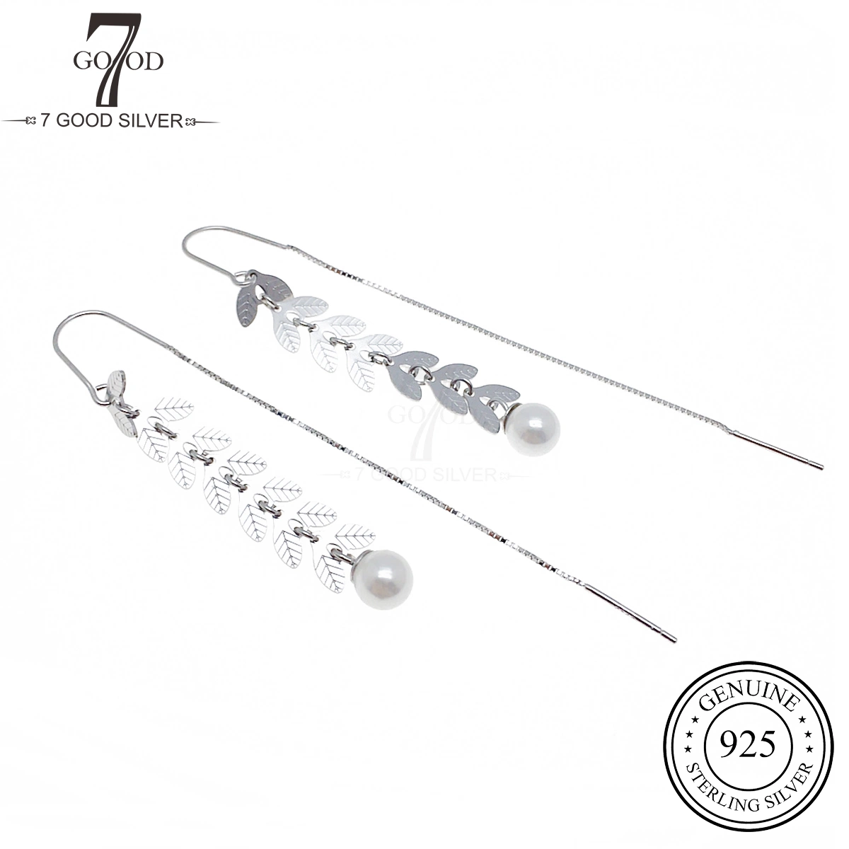 OEM Custom Fashion 925 Silver Jewelry Long Leaf Earring Line