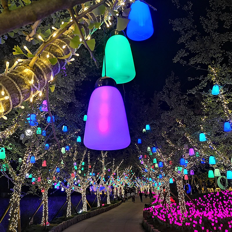 Amazon Outdoosolar Powered Lights Artificial Flower Pixel LED Solar Forest Breathing Light Luminous Lighting Christmas Decoration Garden Hanging Tree Lamp