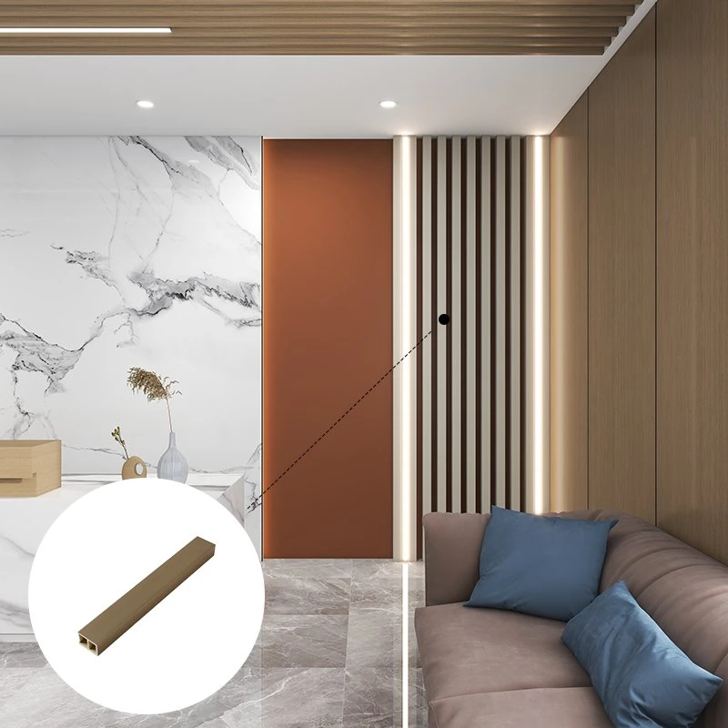 WPC Hollow Square Tube Column Wooden Partition Wall Wood Grain Ceiling Timber Tube Indoor