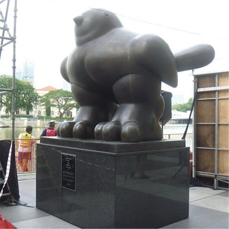 Jardín al aire libre Casting Brass Negro Fernando Botero Estatua Bronce grasa Escultura de aves