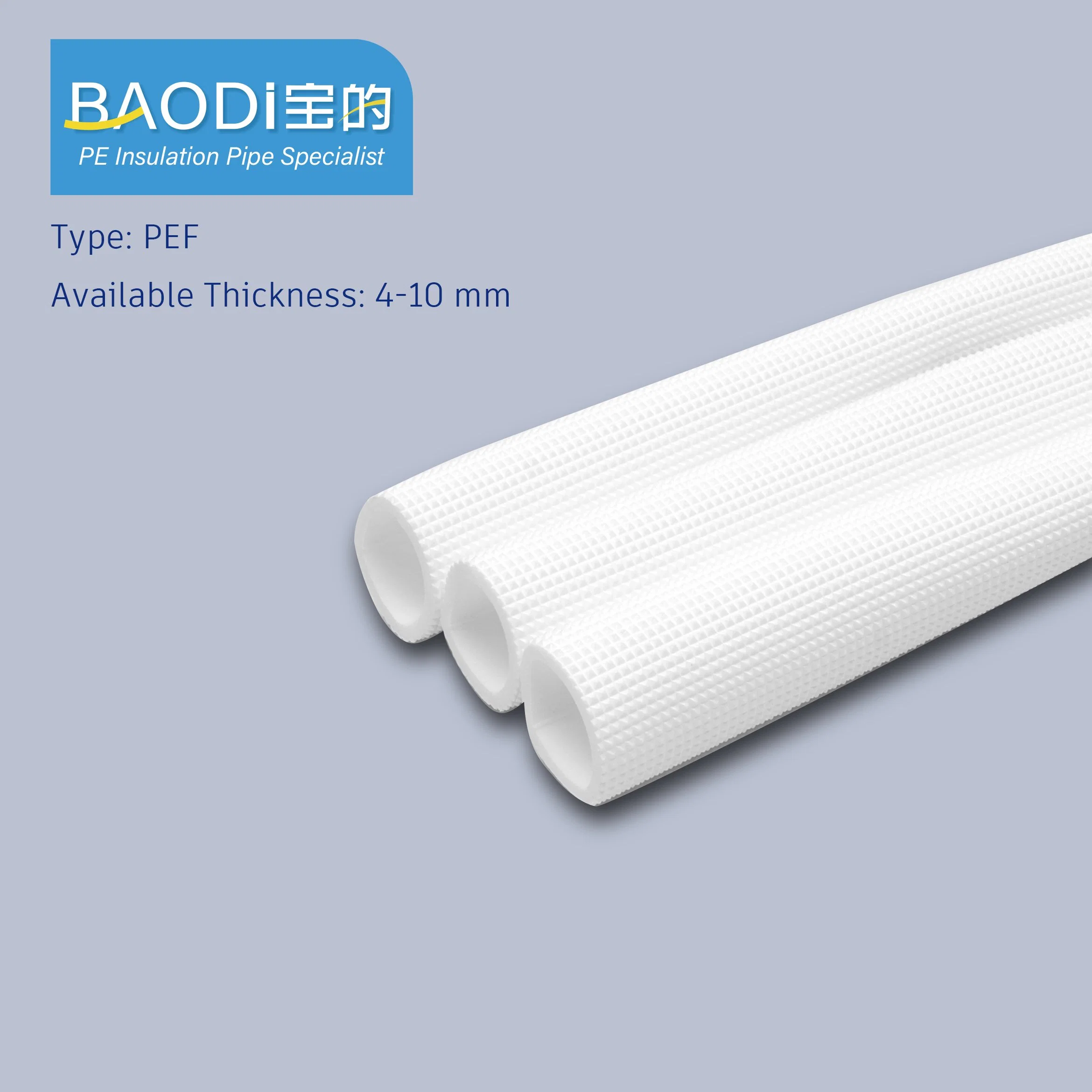 PE Thermal Insulation Foam Hose for Air-Conditioning with 2 Layers Customized Size OEM &Phi;8,12,15,19,22,25mm Thickness 4mm,5m,6mm,7mm,8mmfire Reductant