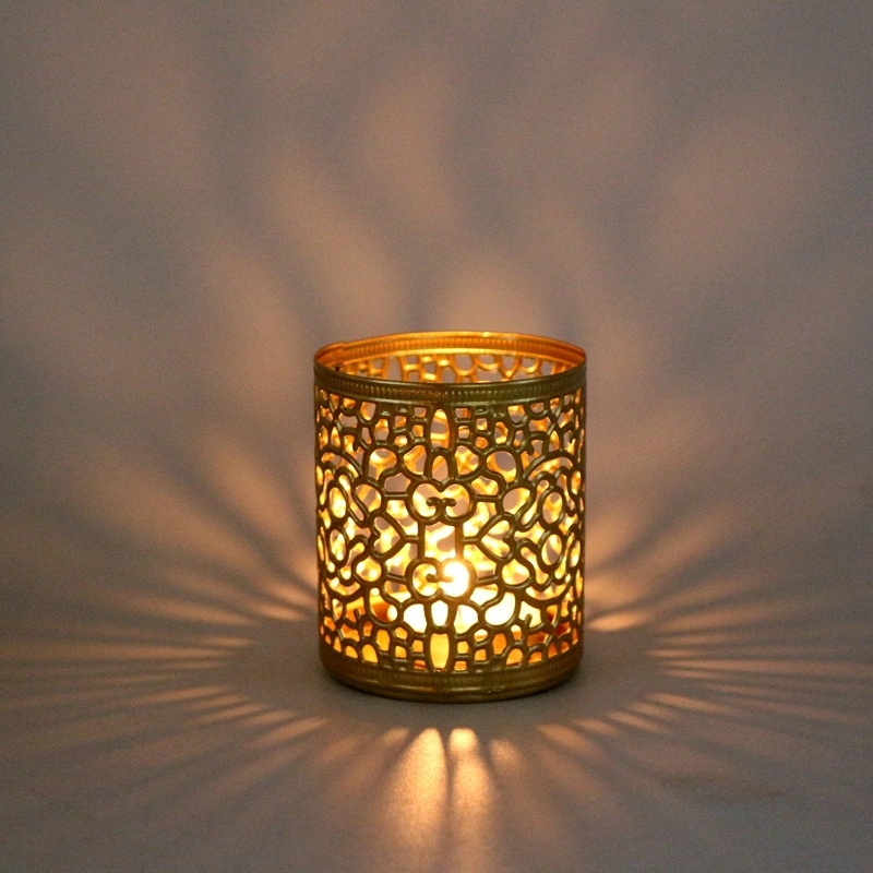 Nordic Gold Geometric Iron Candle Holder