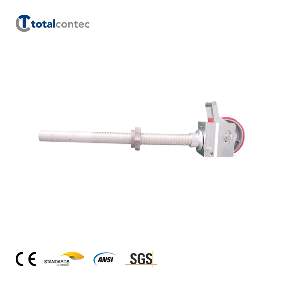 Factory Price 500mm/600mm/700mm/800mm/900mm Galvanized Adjustable China Screw Jack and Caster Wheel