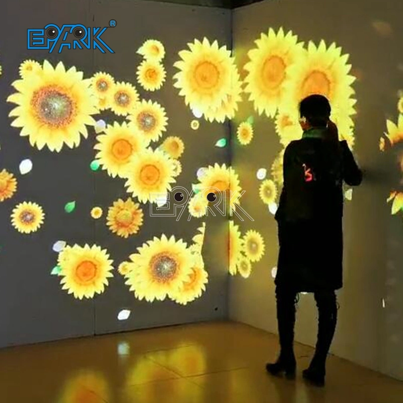 Immersive Sea of Flowers Dual Channel Ar Transparent Interactive Touch Screen