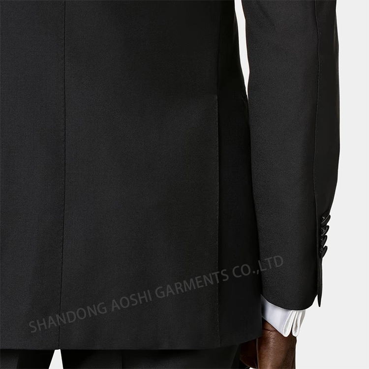 Mtm Men Suits Peak Lapel Modern Men's Custom 100% Double Fleece Pocket Wool Wedding Dress Suit Made in China