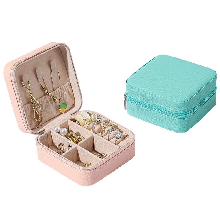 Luxury Custom Logo Wholesale Earrings Ring Necklace Leather Travel Jewelry Storage Box Packaging