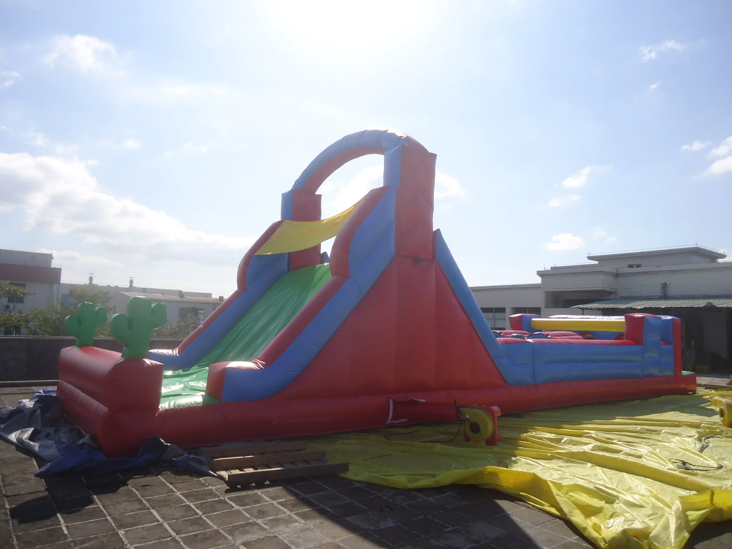 Giant Inflatable Bouncer Obstacle Course with Slide