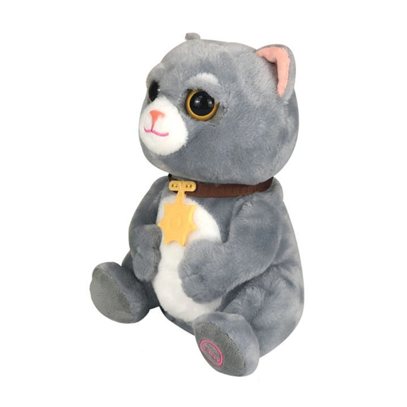 Musical Repeat Talking Stuffed Animal Cats Plush Toy for Baby Kids