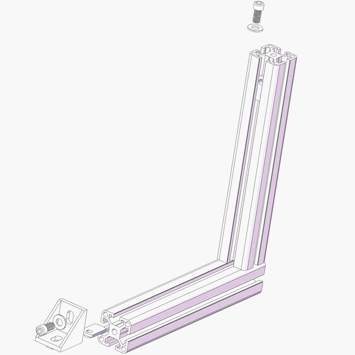 Chinamanufacturer 4040b-8 Aluminium Bracket for Aluminum Profiles