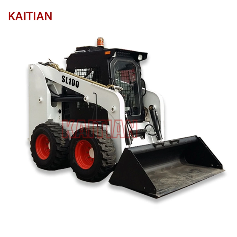 Factory Hot Skid Steer Wheel Loader Kaitian Brand for Sale SL100 Skid Loader 3550kg