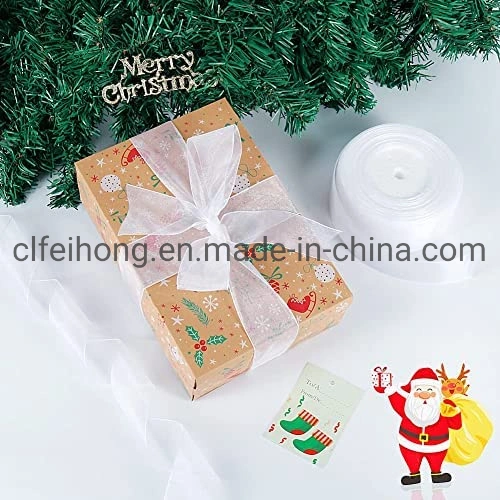 Factory OEM Polyester Colorful Organza Ribbon Eco Friendly Plain Sheer Organza Ribbon Roll for Gift Packing Christmas Festival Shoe Hair Accessories White Color